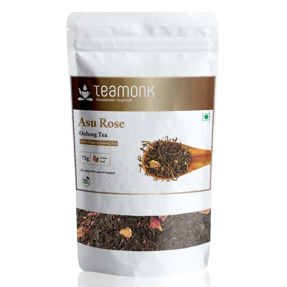 uk711v9WPJFXL-1.jpg Teamonk - Asu Rose Oolong Tea 75 Grams (Makes 38 Cups Of Oolong Tea) | 100% Natural Nilgiris Tea | Supports Detoxification, Immunity & Weight Loss | No Oils Or Artificial Aroma - Fast Shipping to USA & Canada - Image 1