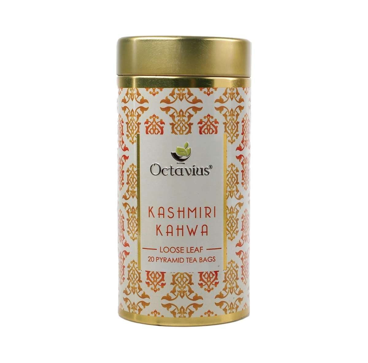 uk713JJkqtDmL-1.jpg Octavius Kashmiri Kahwa Green Tea| A Traditional Indian Blend of Exotic Spices and Whole Leaf Green Tea |Energy Booster|Good For Digestion |Delicious & Aromatic|20 Pyramid Tea Bags - Fast UK Delivery - Image 1