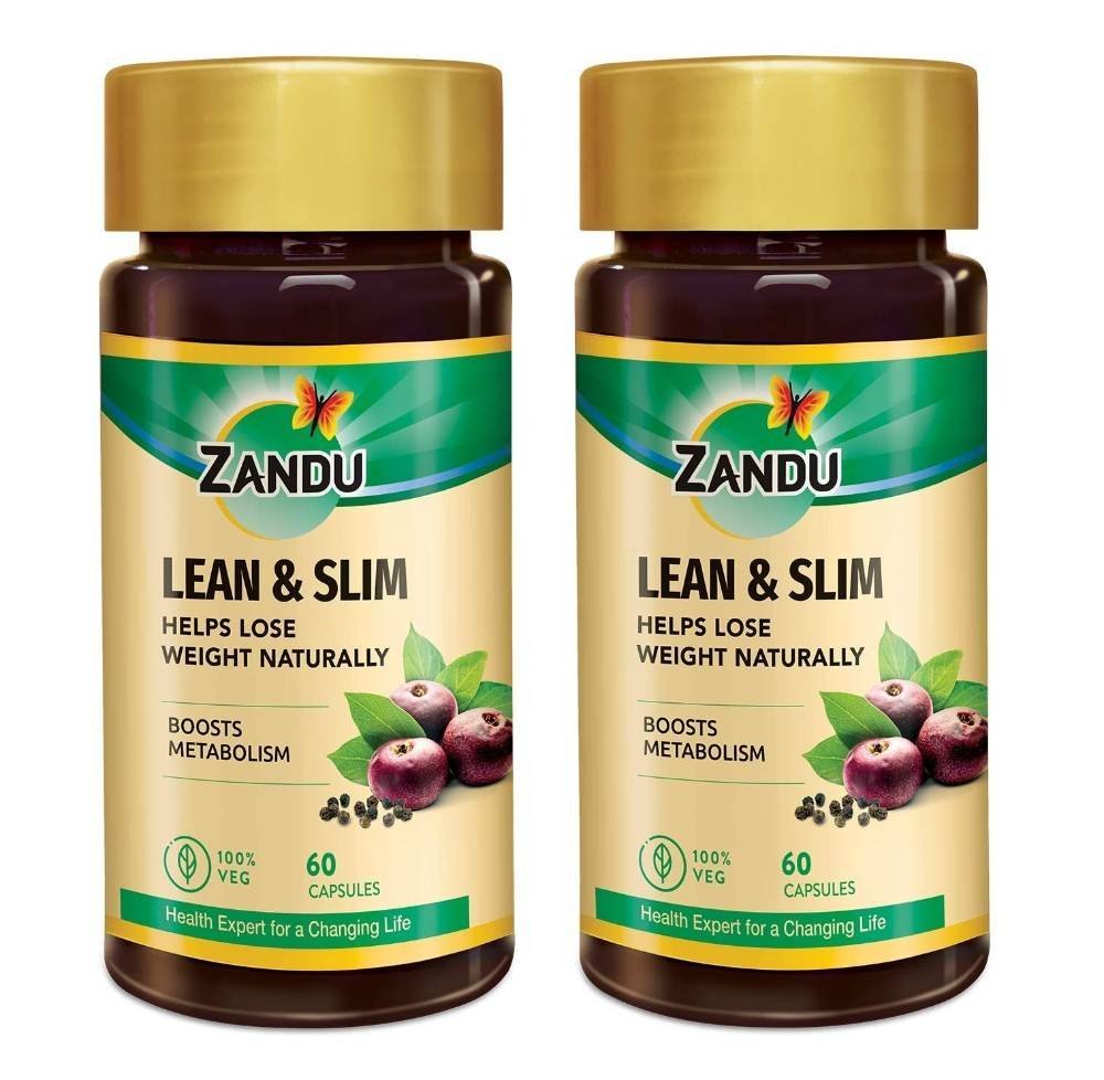uk713p91id0JL-1.jpg Zandu Lean & Slim Capsules Enriched with the Goodness of 6 Herbs to Help You in Weight Loss Journey, Acts as a Metabolism Booster And Supports Weight Management - (Pack of 60 Veg Capsules X 2) - Fast UK Delivery - Image 1