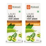 KRISHNA'S HERBAL & AYURVEDA Lauki Amla Juice - 500 Ml (Pack Of 2) Fresh Lauki And Cold Pressed Amla Juice | Strengthens Digestive System| Helpful In Sugar Levels - Fast UK Delivery