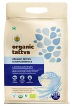 Organic Tattva, Organic Sonamasuri Brown Gluten Free and Unpolished Rice, 5 Kg - Fast UK Delivery