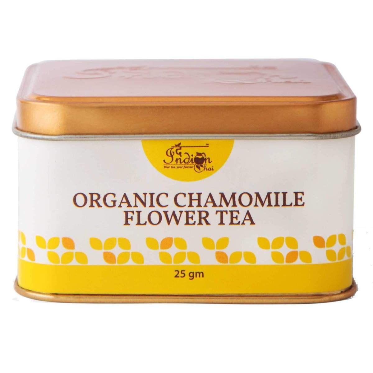 uk717H6R18uEL-1.jpg The Indian Chai - Organic Chamomile Tea (Tin) for Sleep, Stress and Anxiety, Caffeine Free (25 grams, 30 cups) - Fast UK Delivery - Image 1