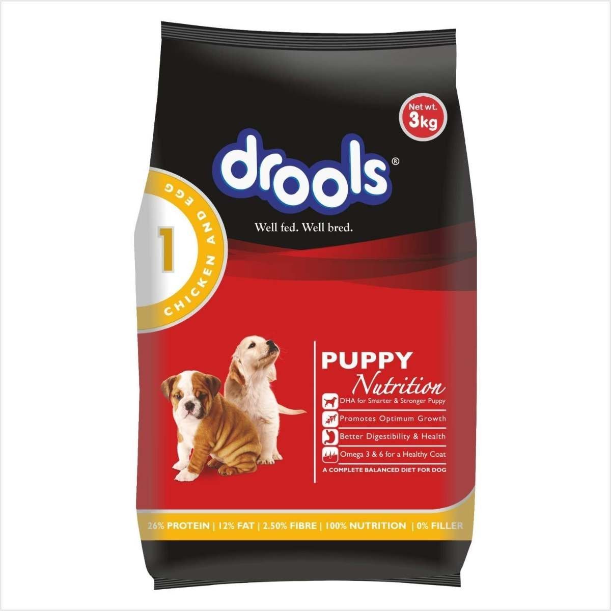 uk717N2jMTziL-1.jpg Drools Chicken and Egg Puppy Dry Dog Food, 3 kg - Fast UK Delivery - Image 1