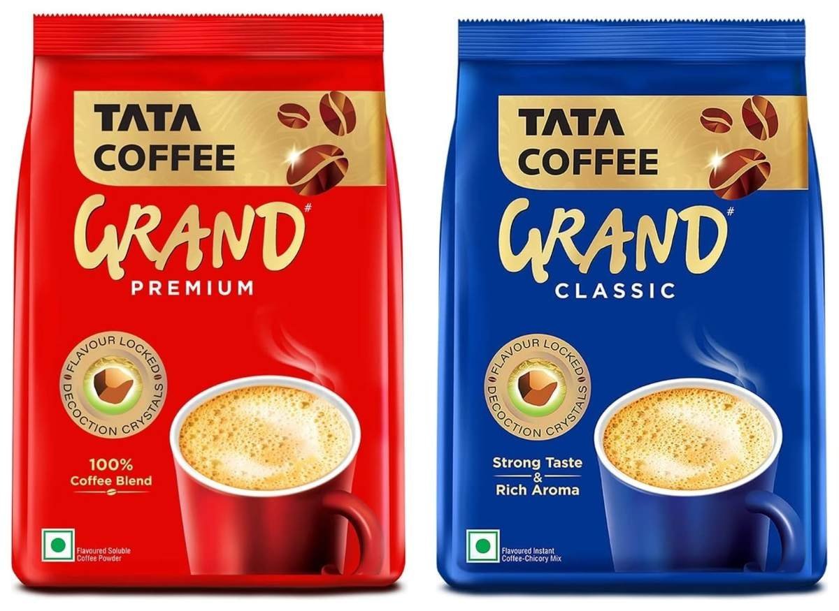 uk718ShDVLFvL-1.jpg Tata Coffee Grand Premium Instant Coffee| 100g Pouch & Tata Coffee Grand Classic Instant Coffee| With Flavour Locked Decoction Crystals | 100g Pouch - Fast Shipping to USA & Canada - Image 1
