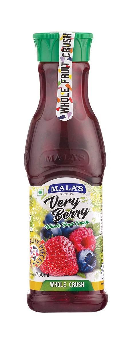 uk71BEqD4K9GL-1.jpg Mala's Whole Fruit Crush Veriberry, 750 Millilitre - Fast UK Delivery - Image 1