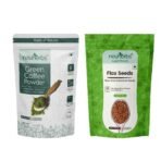 Neuherbs Green coffee bean powder-200g and Flax seeds-400g Combo pack for weight management, Good for digestion and Omega - 3 power - Fast UK Delivery