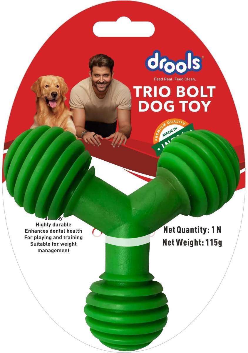 uk71BoLQgXwqL-1.jpg Drools Non-Toxic Rubber Toy for Dogs, Trio Bolt Ring 115g Pack - Fast UK Delivery - Image 1