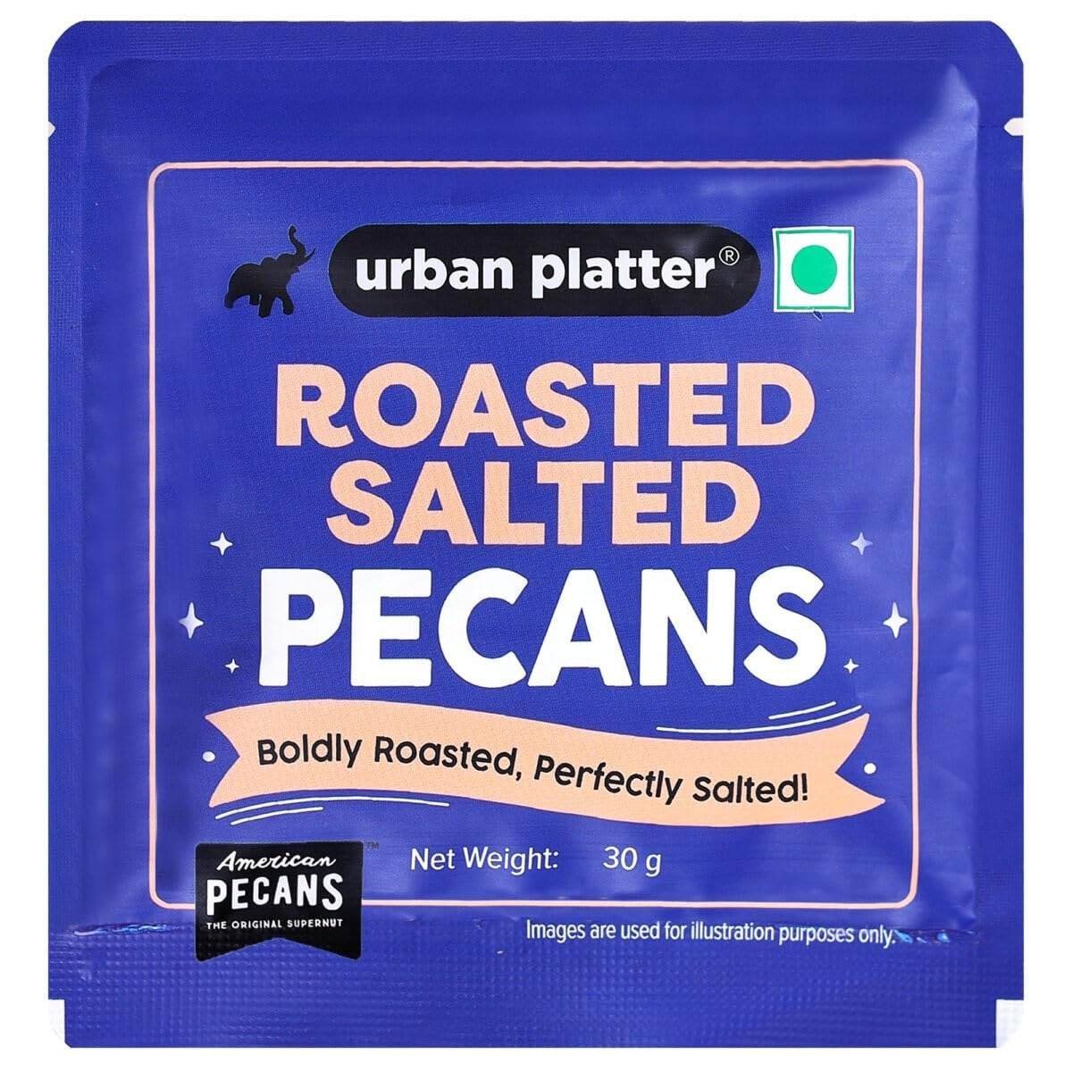 uk71CYhjViECL-1.jpg Urban Platter Roasted Salted Pecan, 30 g (On The Go Snack | Travel Pack | Seasoned with Pink Salt) - Fast UK Delivery - Image 1