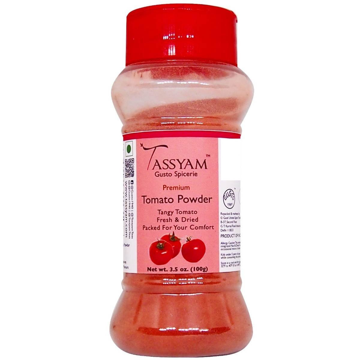 uk71CoqZPtwJL-1.jpg Tassyam Tomato Powder 100g | Dispenser Bottle - Fast UK Delivery - Image 1