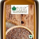 Bliss of Earth 500ML Certified Organic Flaxseed Oil for Eating & Hair, Cold Pressed & Hexane Free - Fast UK Delivery