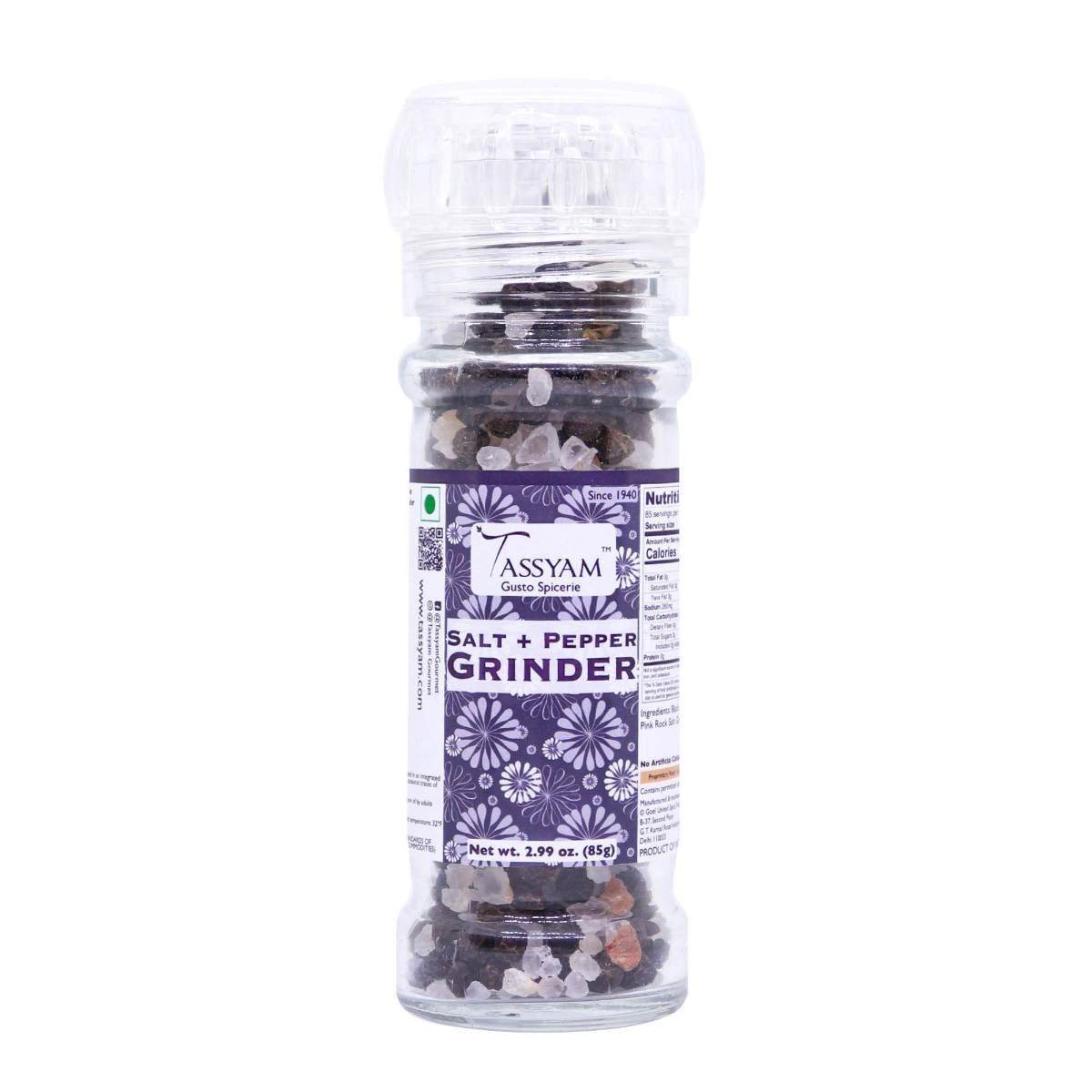 uk71DWMeH30WL-1.jpg Tassyam Salt & Pepper 85g Grinder Bottle - Fast UK Delivery - Image 1