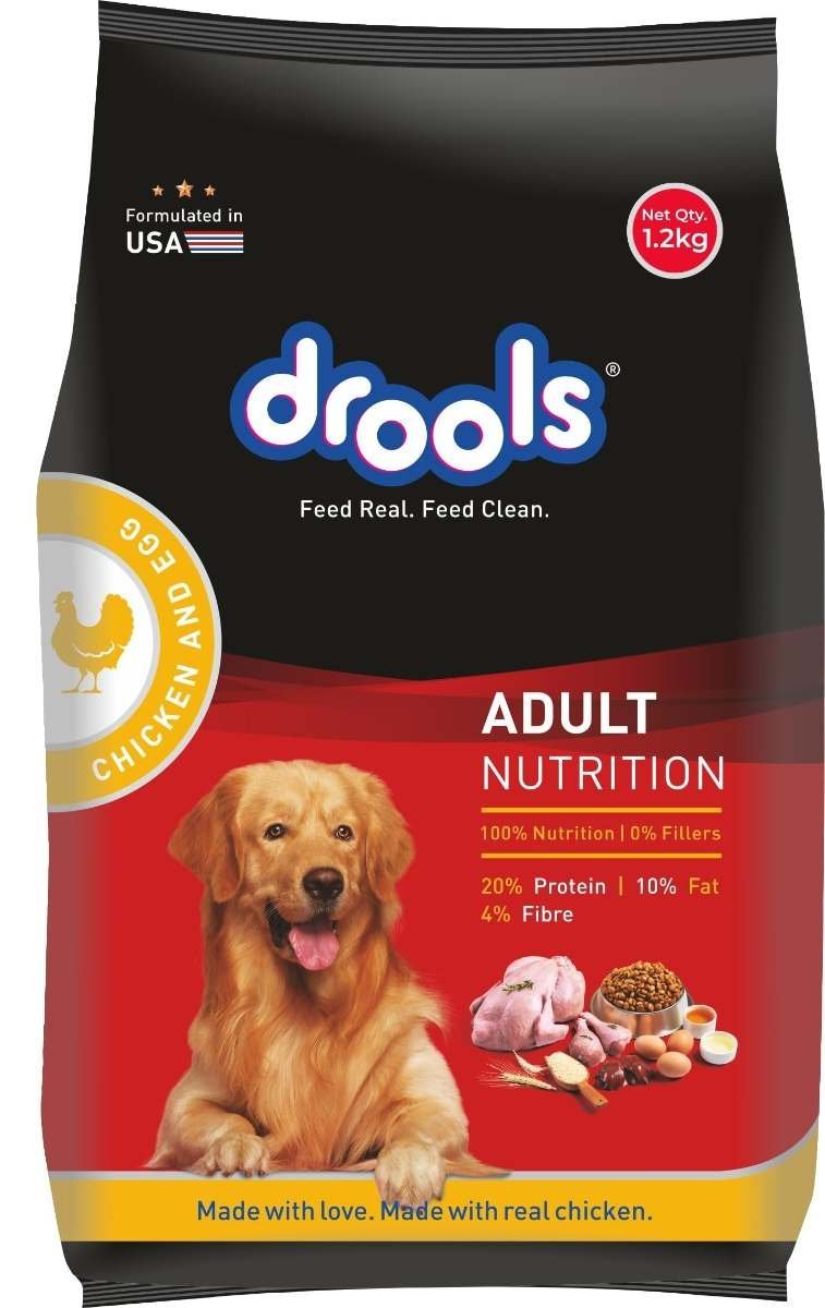 uk71ELhuy3tKL-1.jpg Drools Dry Dog Food Adult, Chicken and Egg Flavor 1.2Kg Pack - Fast UK Delivery - Image 1
