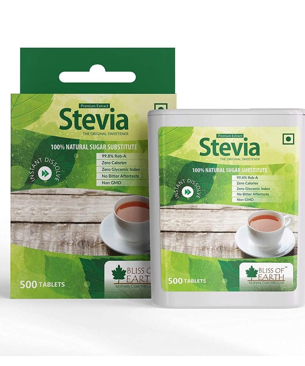 uk71F7YwaaM4L-1.jpg Bliss of Earth Stevia 500 Tablets Sugar free Pellets Zero Calorie Sweetener Diabetic and Keto Friendly Zero Calorie Keto Sweetener, Organic Quick Dissolve 99.8% REB-A Purity - Fast UK Delivery - Image 1