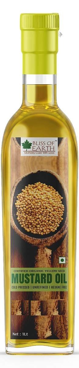 uk71FsxX7cORL-1.jpg Bliss of Earth Organic Yellow Mustard Oil 1 ltr Cold Pressed For Cooking - Fast UK Delivery - Image 1