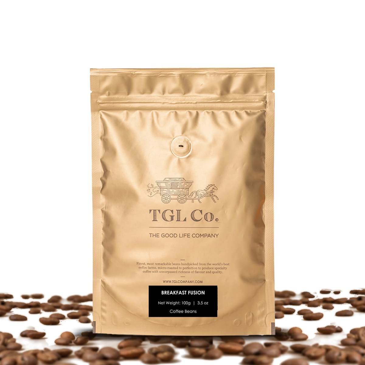 uk71IREZ992nL-1.jpg TGL Co. The Good Life Company Breakfast Fusion A Blend of Arabica and Robusta Coffee Beans, 100 Gram - Fast UK Delivery - Image 1