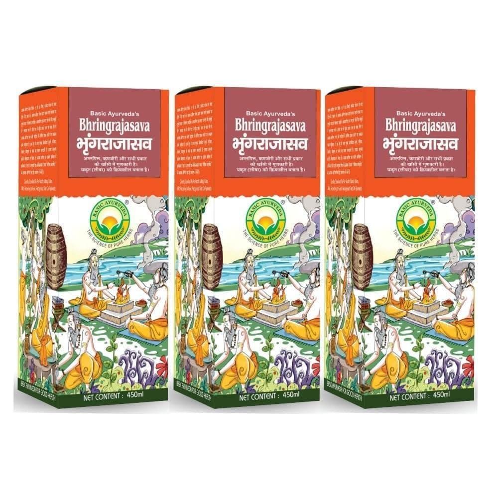 uk71If0Qu1X7L-1.jpg Basic Ayurveda Bhringrajasava Certified Organic 100% Natural & Pure Herbs | Ayurvedic Supplements Especially Related To Hair, Liver, Cough Health And Overall Well-Being- 450 Ml (Pack Of 3) - Fast UK Delivery - Image 1