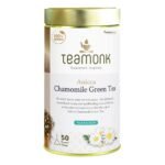 Teamonk Anicca High Mountain Chamomile Green Tea - 50 Biodegradable Pyramid Tea Bags. Sleep Tea helps Relax and Reduce Insomnia. Antioxidant Rich Camomile Tea. - Fast Shipping to USA & Canada