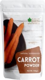 Bliss of Earth Carrot Powder All Natural Dehydrated, Pure, Freshly Ground, and Delicious Great for Juice, Cooking, Soup, Baking & Skin 100gm