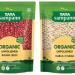 Tata Sampann Organic Rajma (Red), 500 g & Tata Sampann Organic Kabuli Chana, 500 g - Fast UK Delivery