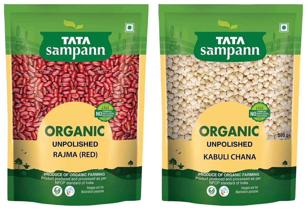 uk71LFsO03AoL-1.jpg Tata Sampann Organic Rajma (Red), 500 g & Tata Sampann Organic Kabuli Chana, 500 g - Fast UK Delivery - Image 1