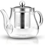 Octavius | Pear Shape Glass Tea Pot with Infuser - 600 ml | Borosilicate Glass | Heat Resistant | Green Tea Maker | Loose Leaf Tea Maker | Ideal for 4 Cups - Fast UK Delivery