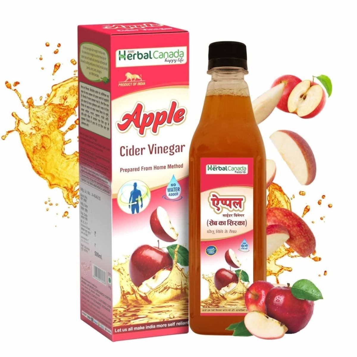 uk71MjcrB-L-1.jpg HERBAL CANADA APPLE CIDER VENEGAR 500ML (Pack of 2) - Fast UK Delivery - Image 1