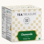 Tea Treasure Chamomile Green Tea Bags | Chamomile Green Tea | Helps to Relax | Reduces Insomnia | Lowers Cholesterol | Stress Relief | Good Sleep (10 Pyramid Tea Bags) - Fast UK Delivery