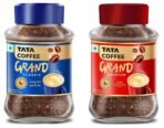 Tata Coffee Grand Premium Instant Coffee|100G Jar, Powder & Tata Coffee Grand Classic Instant Coffee| With Flavour Locked Decoction Crystals | 95g Jar - Fast Shipping to USA & Canada