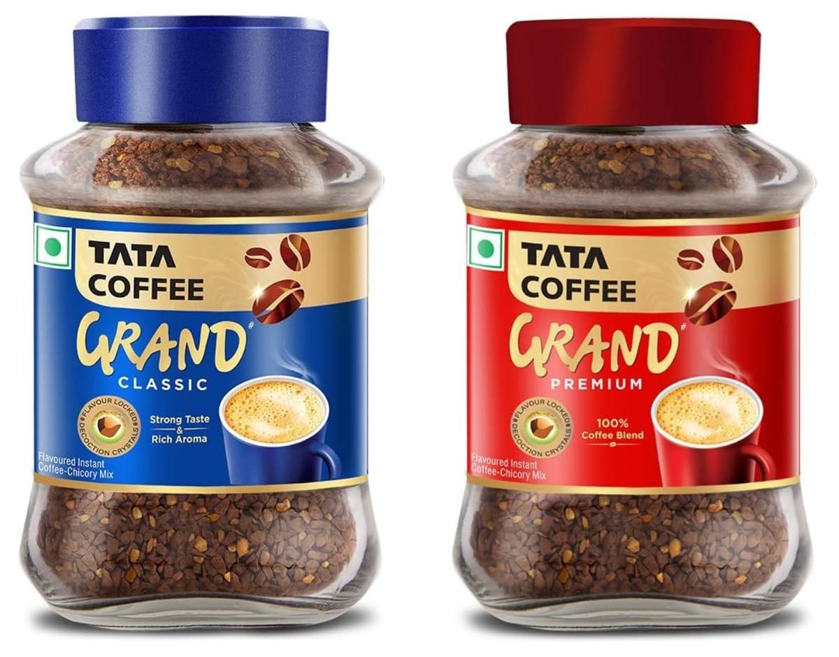 uk71Nh9sZsTwL-1.jpg Tata Coffee Grand Premium Instant Coffee|100G Jar, Powder & Tata Coffee Grand Classic Instant Coffee| With Flavour Locked Decoction Crystals | 95g Jar - Fast Shipping to USA & Canada - Image 1