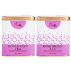 The Indian Chai - Rose Green Tea 200g with Gulab Rose Petals for Glowing Skin, Rich in Vitamin C, Natural Stress Buster, Helps with Immunity - Fast UK Delivery