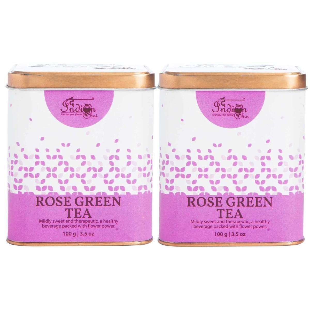 uk71OR1pcDAHS-1.jpg The Indian Chai - Rose Green Tea 200g with Gulab Rose Petals for Glowing Skin, Rich in Vitamin C, Natural Stress Buster, Helps with Immunity - Fast UK Delivery - Image 1