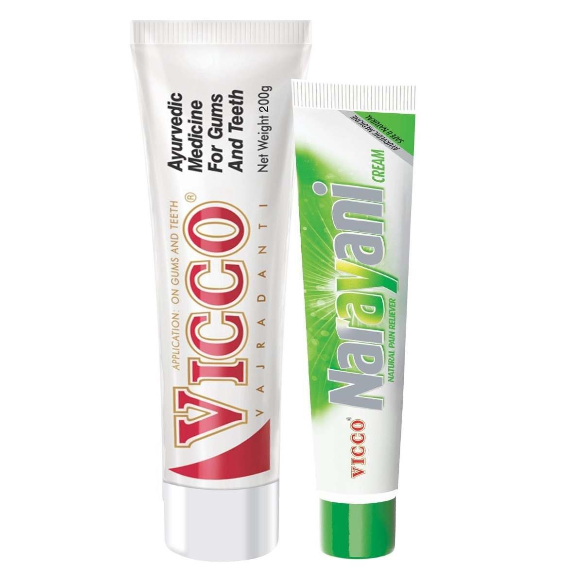 uk71OgmnoFdEL-1.jpg Vicco Vajradanti Tooth Paste-200g+Vicco Narayani Cream-30g - Fast UK Delivery - Image 1