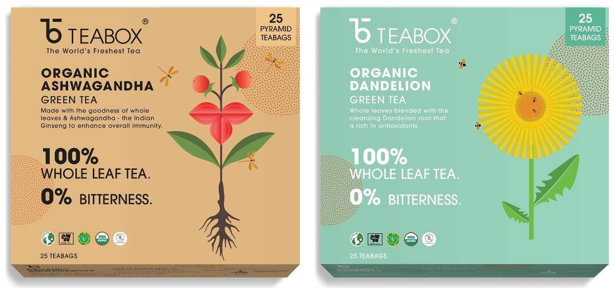 uk71OhwbHoyL-1.jpg Teabox Organic Ashwagandha Green Tea 25 Teabags & Teabox Organic Dandelion Green Tea 25 Teabags - Fast UK Delivery - Image 1