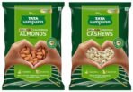 Tata Sampann Pure California Almonds Whole & Dry Fruits | 500g & Tata Sampann Pure Cashews Whole| 500g - Fast UK Delivery