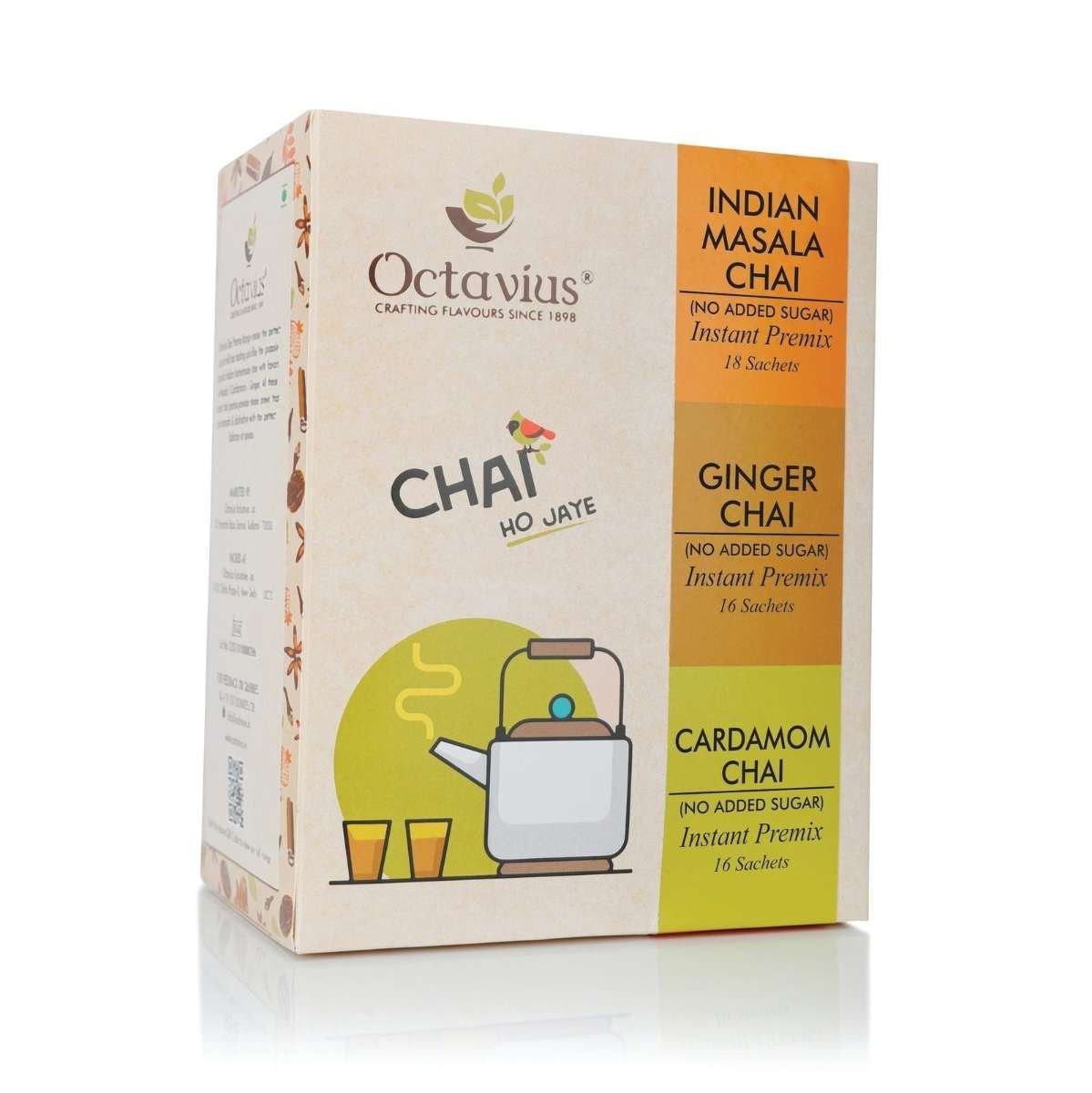uk71PT6adIdL-1.jpg Octavius | NO ADDED SUGAR Assorted 3 in 1 Premix Tea - 50 Pouches | Readymade Tea Mix | Low Sugar | Ready Tea | Premix Tea Powder | Instant Tea | Tea Premix (8 Gm X 50 Sachets) - Fast UK Delivery - Image 1