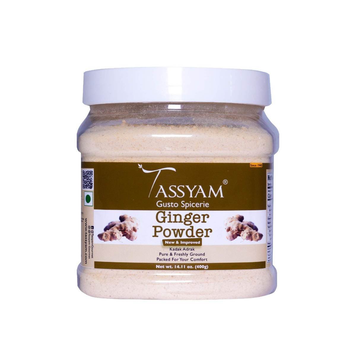 uk71Q4qd1AWRL-1.jpg Tassyam Ginger Powder 400g | Jumbo Pack - Fast UK Delivery - Image 1