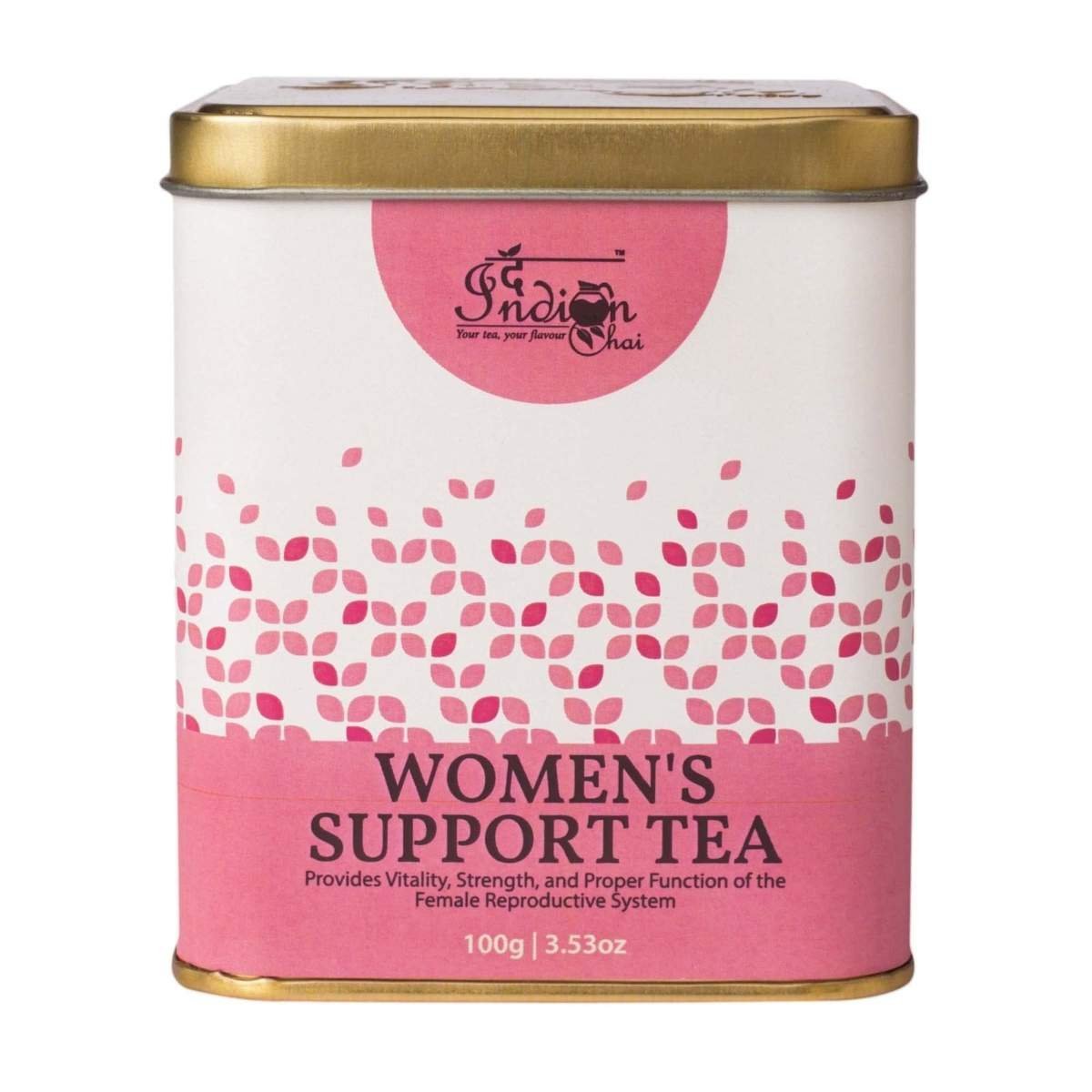 uk71R-SbEUfhL-1.jpg The Indian Chai Womens Support Tea 100g | with Raspberry Leaf, Musta Root, Spearmint, Shatavari, etc | Herbal Tea Blend for Hormonal Balance, Stress Relief & Vitality | Feel Refreshed Naturally - Fast UK Delivery - Image 1