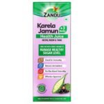 Zandu Karela Jamun Juice 1L, Controls Blood Sugar, Diabetes Care, with 3 added Herbs Methi, Neem and Tvak, No Added Sugar or Flavours - Fast UK Delivery