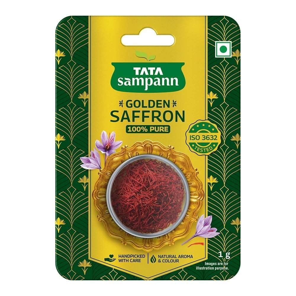 uk71RS5YC2sVL-1.jpg Tata Sampann Golden Saffron, 1g, Natural Aroma & Colour, Pure Kesar, ISO 3632 Tested - Fast UK Delivery - Image 1