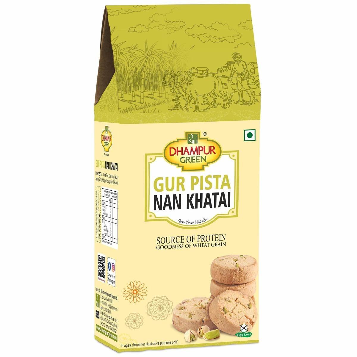 uk71Rf9qrn0aL-1.jpg Dhampurgreen Jaggery Gur Pista Nan Khatai, 200G - Fast UK Delivery - Image 1