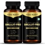 Vedic Roots Pure Shilajit Capsule for Men,Shilajeet Ashwagandha Safed Musli Testosterone Capsule (500mg) Muscle Power Strength Energy Supplement - 120 Capsule - Fast UK Delivery
