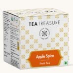 Tea Treasure Apple Spice Fruit Tea - 10 Tea Bag - Blend of ceylon Cinnamon, Long, Ginger, Assam Leaf, Dehydrated Apple For Body Detox & Improves Bone Health - Fast UK Delivery
