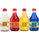 Dhampurgreen Assorted Mocktail Syrups - Citrus Litchi, Passion Fruit, Rose Strawberry, Blue Curacao Tangy Flavoured Syrups - 1.2Ltr (4 X 300Ml) | Makes 12-15 Drinks Per Bottle - Fast UK Delivery