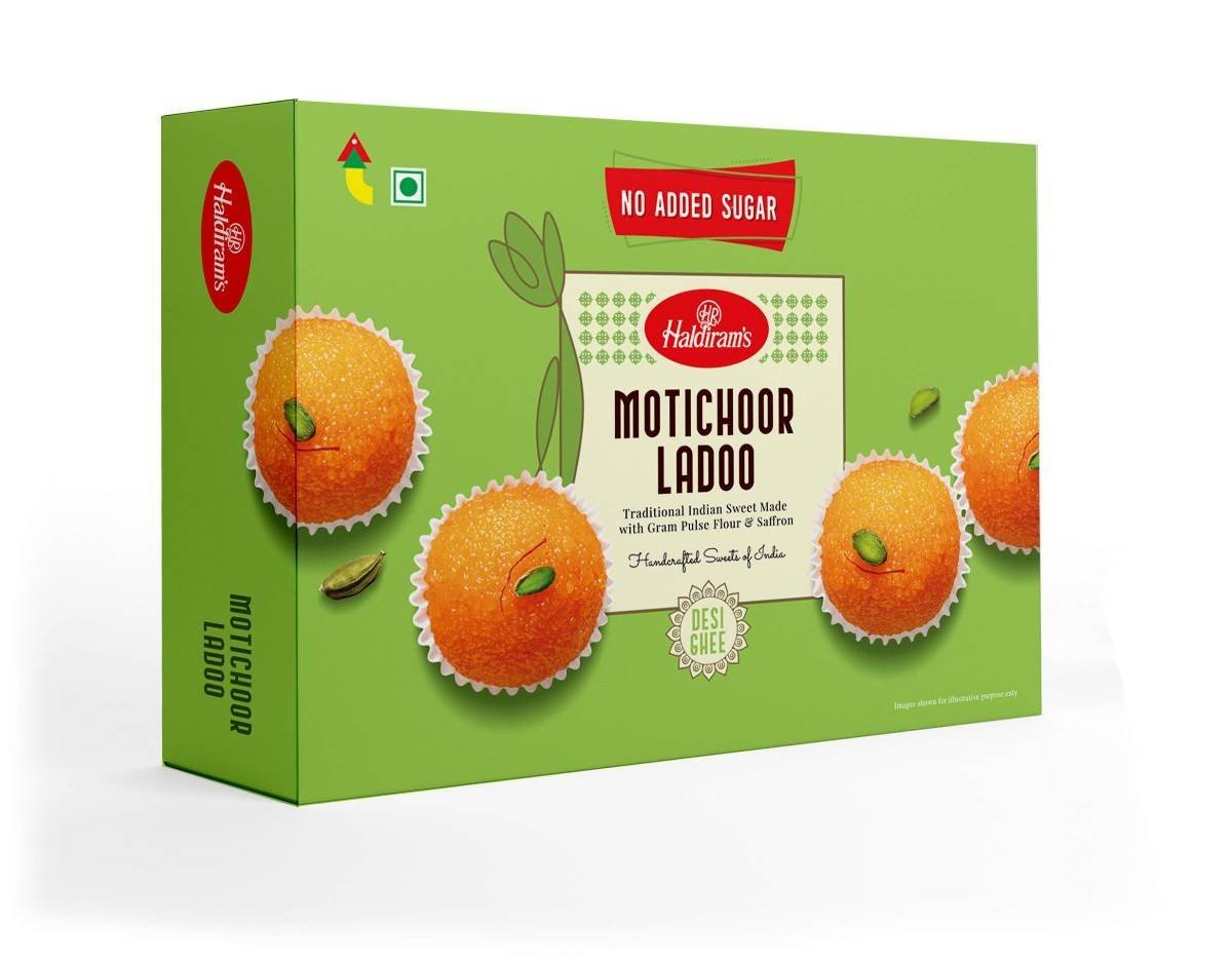 uk71UTBaEZFLL-1.jpg Haldiram's Motichoor Ladoo 400 gram | Laddu Sweets | Great Sweets Gift Pack | Premium Handcrafted Indian Mithai | Motichoor Bundi Ladu | Indian Sweets | Fresh Boondi Laddoos (No Added Sugar) - Fast UK Delivery - Image 1