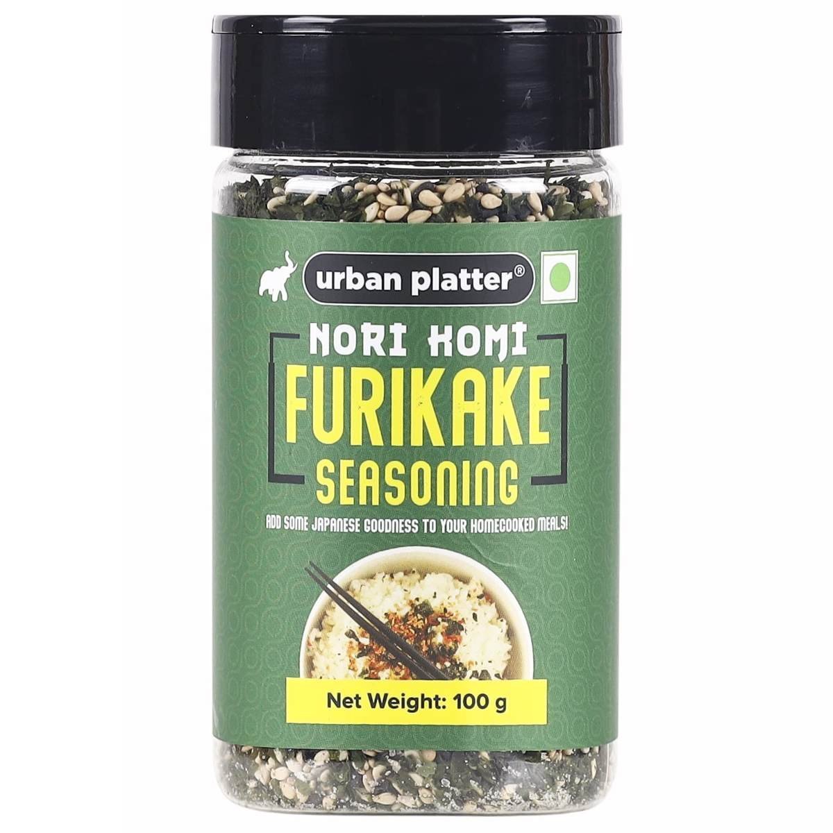 uk71UoOsx4nAL-1.jpg Urban Platter Nori Komi Furikake Seasoning, 100g (Japanese Style, Made with Ao Nori, Sesame Seeds, Pink Salt, Season Rice Balls, Sprinkle on Japanese Appetizers and More) - Fast UK Delivery - Image 1