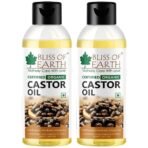 Bliss of Earth USDA Organic Castor Oil For Hair Growth, Skin & Eyebrows, Cold Pressed & Hexane Free, 2X100 ml - Fast UK Delivery