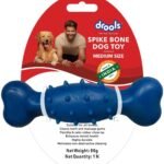 Drools Dog Non-Toxic Rubber Toy for Dogs, Spike Bone 80g Pack - Fast UK Delivery