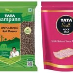 Tata Sampann Kali Masoor, 1kg & Tata Salt Rock Salt | Premium Sendha Namak | with Natural Trace Minerals | 1kg Pouch - Fast UK Delivery