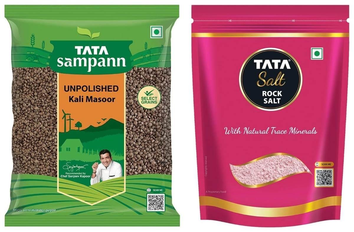 uk71VnlveosML-1.jpg Tata Sampann Kali Masoor, 1kg & Tata Salt Rock Salt | Premium Sendha Namak | with Natural Trace Minerals | 1kg Pouch - Fast UK Delivery - Image 1