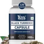 Holy Natural Black Turmeric Capsules - 120 Capsules (500 mg/cap) | 100% Potent Black Turmeric Powder Use | 100% Pure and Natural Capsules